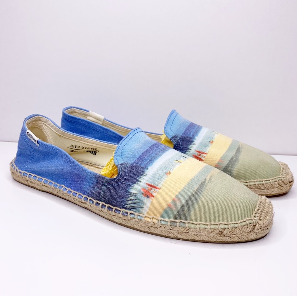Lightly used Soludos x Jeff Divine beach scene espadrilles